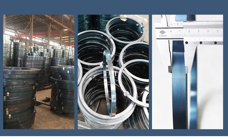 Customized Baked Blue Cold Rolled Packing Belt Galvanized High Carbon Steel Strip