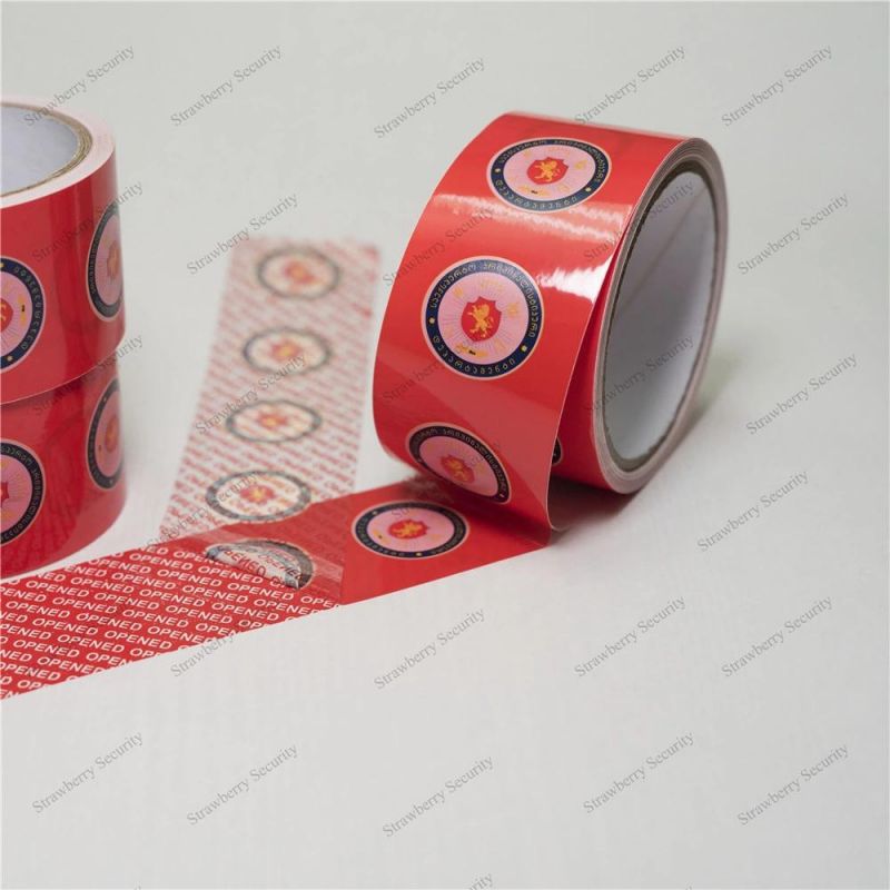 Anti-Counterfeit Packing Tape Transfer Words Security Tapes with Release Paper