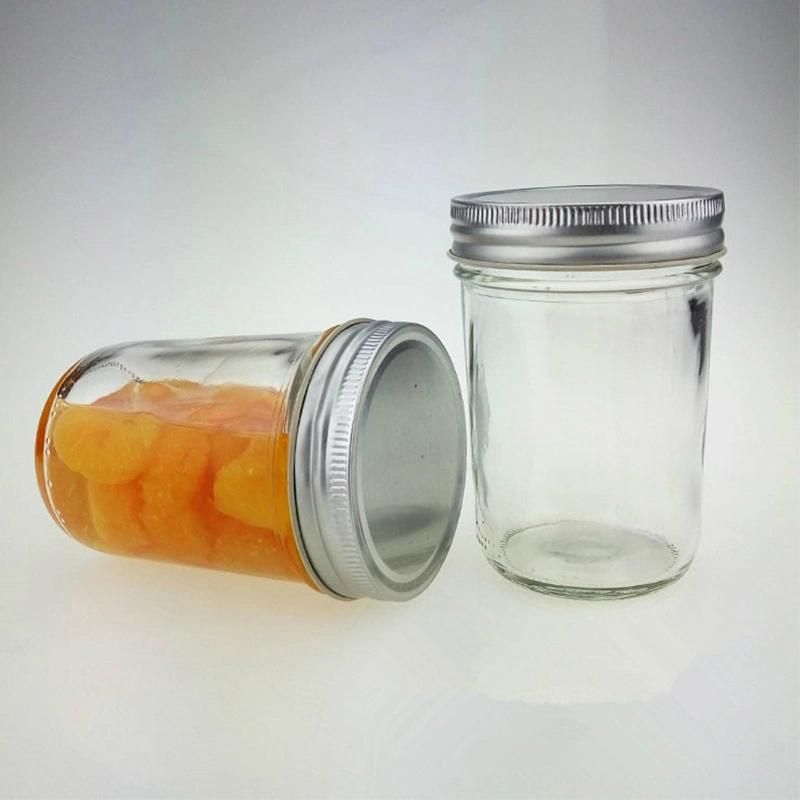 125ml 250ml 4oz 8oz Round Width Mouth Caviar Glass Jam Jars with Metal Lid