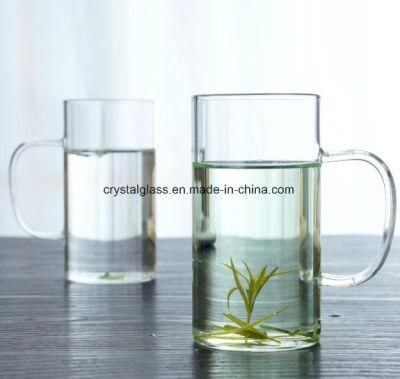 Straight Glass Cup with Handle Coffee Mug