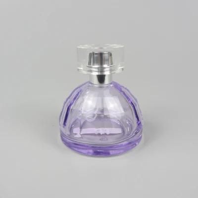 Pink Glass Perfume Bottle 50ml with Pump Spray Cap