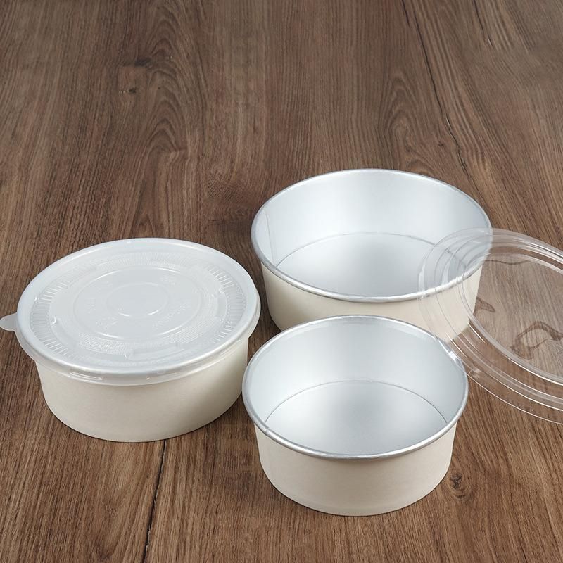 500ml/1000ml/1500ml Kitchen Take Away Foil Paper Paper Bowl with Pet Lid