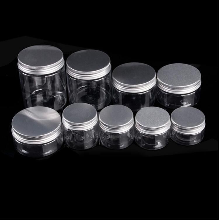 9 Size Travel Bottle Round Plastic Jar with Aluminum/Plastic Cover and PE Garsket Empty Cosmetic Packaging Container Food Container with Wide Mouth 30ml-500ml