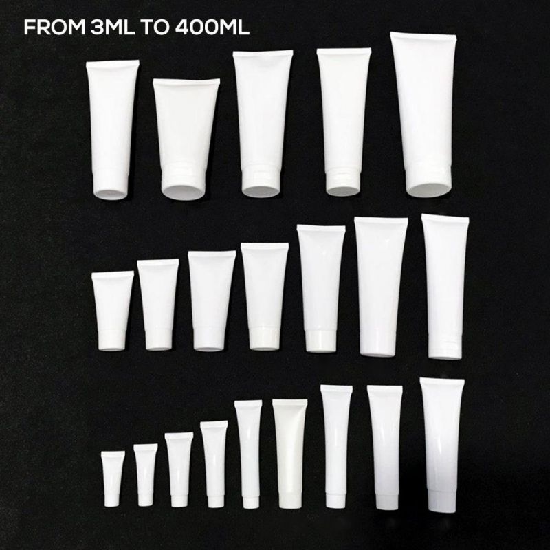 Empty 30ml 50ml 100ml 200ml Clear Black White Plastic Hand Cream Lotion Shampoo Facial Cleanser Squeeze Tube with Flip Lid