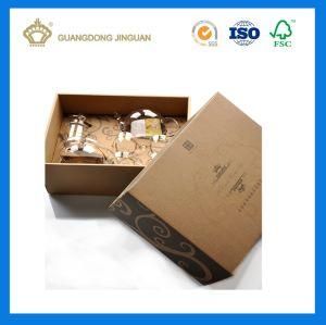High Quality Rigid Kraft Paperboard Wine Glass Cup Packaging Box (with a lid)