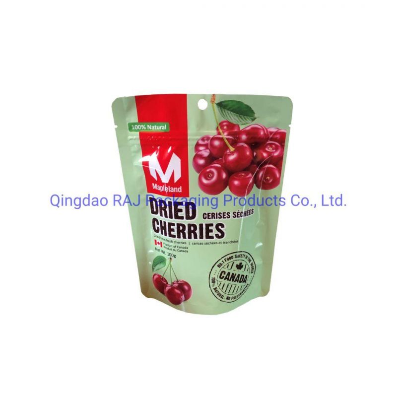 Custom Stand up Mylar Ziplock Zipper Pouch Plastic Packaging Bag for Frozen Food Fruit Packing