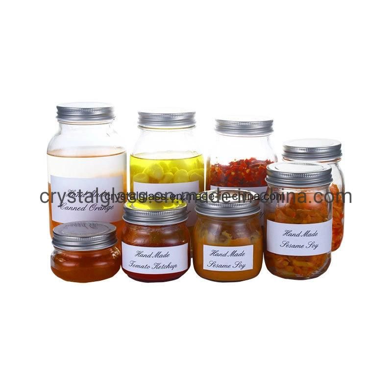 Clear Mason Glass Jars 5oz 8oz 10oz 12oz 16oz 32oz Empty Recycled Glass Jars Wholesale Storage for Jam Honey Sauce Food