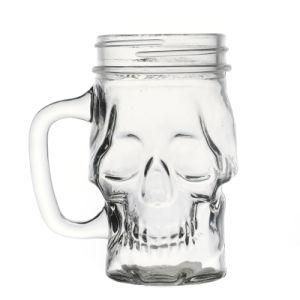 KDG Manufacturers Supply 310ml Skull Shape Customize Liquor Glass Jars and Bottles in Bulk