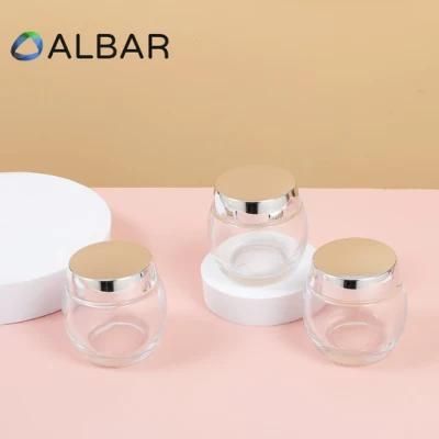 Transparent Oval Glass Jars for Moisture Cream Balm with Customized Logo