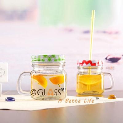 Small Square Glass Mason Jar for Drinking