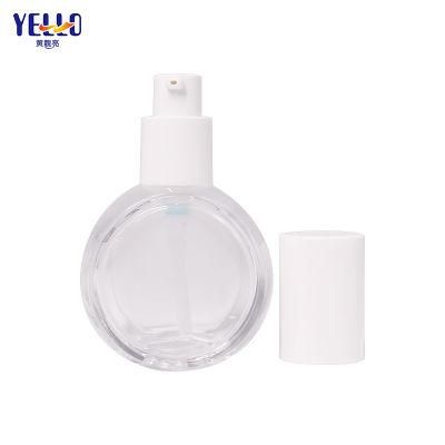 Cosmetics Clear Glass Small Lotion Bottle with Silver Pump Good Production Line