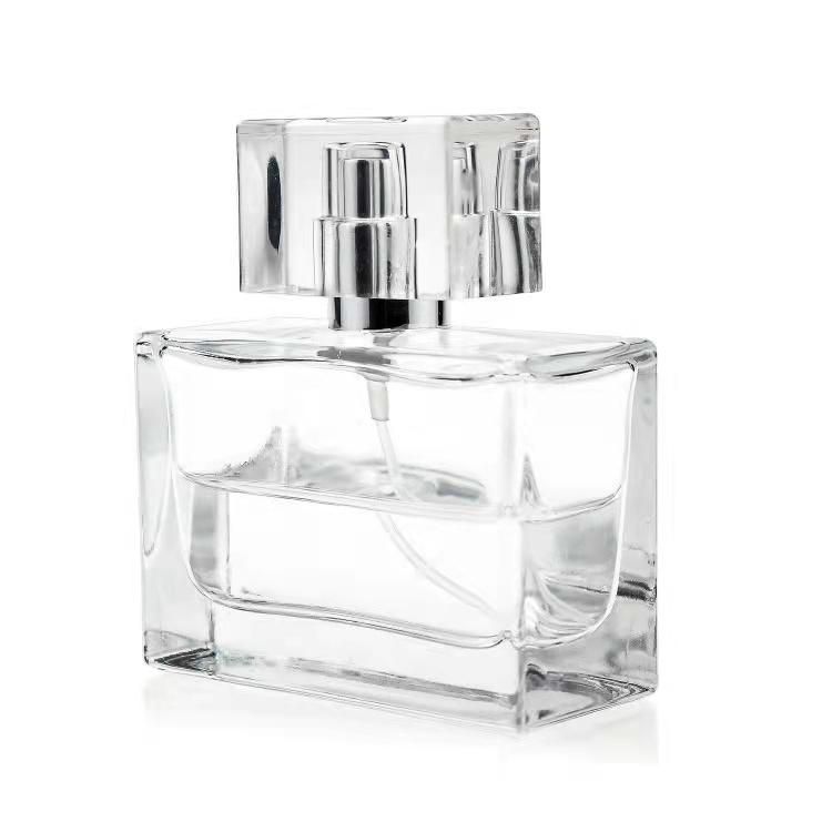 Square Shaped 30ml 50ml 100ml Perfume Glass Bottle Fragrance Mist Sprayer Glassware Scent Atomizer Glass Container Cosmetic Bottle Beauty Case
