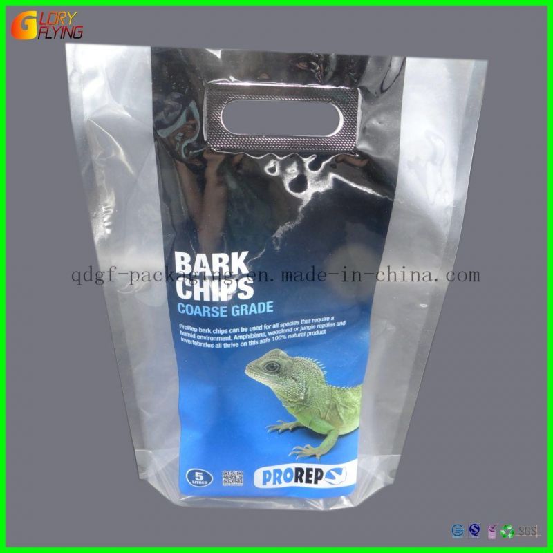 Custom Design Portable Plastic Handle Bag Biodegradable Packaging Bag for Lizard Litter/Snake Litter /Dog Litter /Pet Food Bags