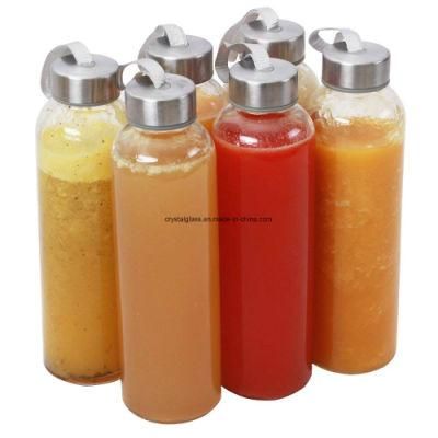 Eco-Friendly Glass Mineral Water Bottle with Steel Cap