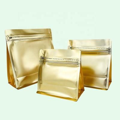 Factory Direct Supply Square Flat Bottom Packaging Bag with One Way Valve Custom Coffee Bags Stand up