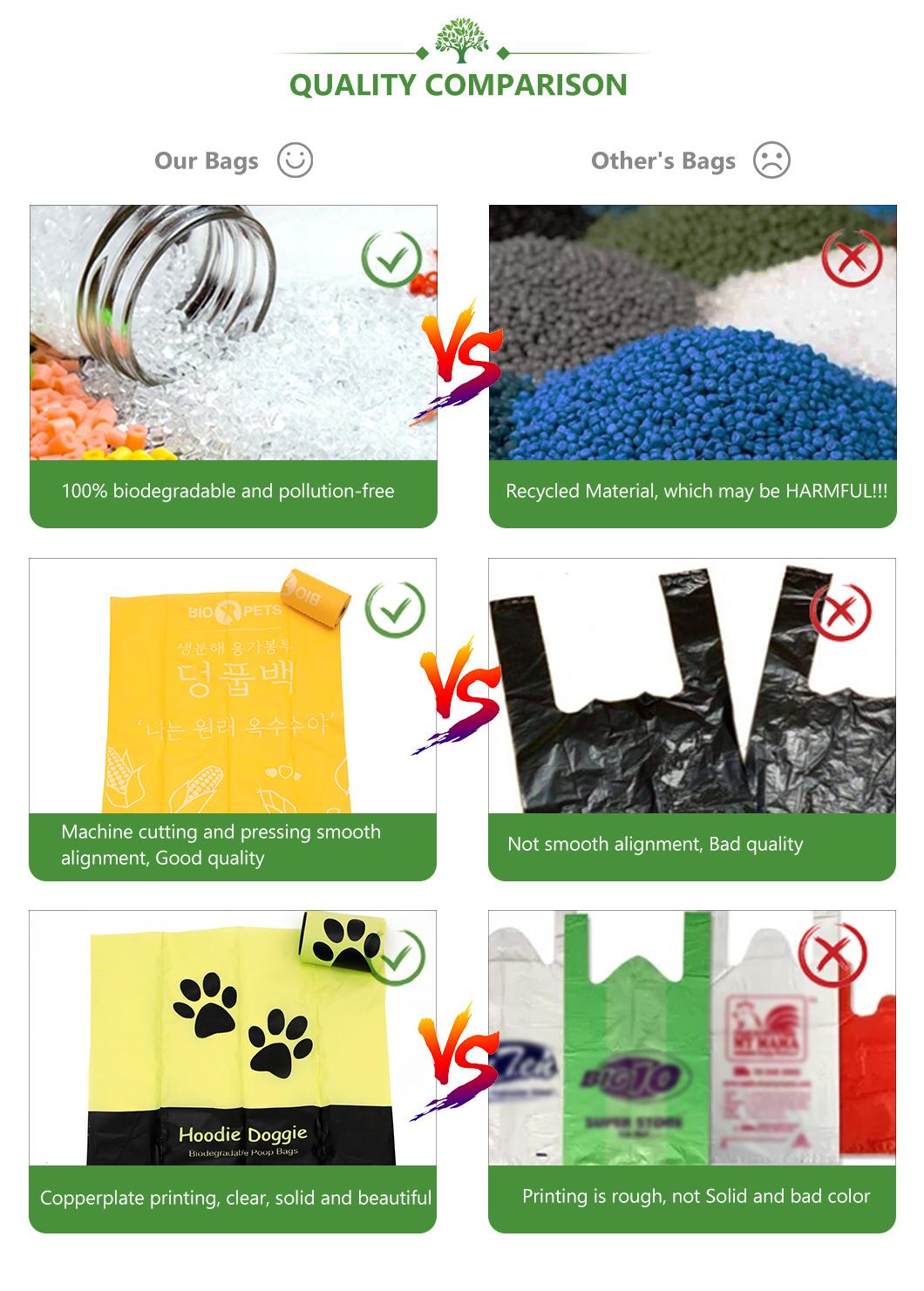 PLA+Pbat/Pbat+Corn Starch Biodegradable Bags, Compostable Bags, Dog Pet Poop Bags, Waste Bags Wholesale with Customized Printing Logo