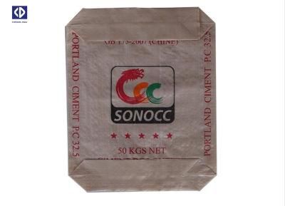 PP Block Bottom Bag Sack 50kg-80kg for Sale of 50kg Polypropylene Yarn for Packing 40kg Cement Bags