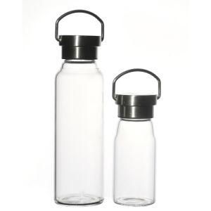 Glass Bottle Factory High Borosiicate Flint Portable Empty Round Glass Water Bottle