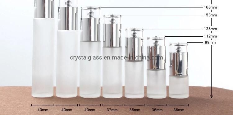 Crystal Glass Cosmetic Jars with Slver Caps 20g 30g 50g