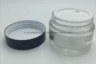 5g 10g Clear or Frosted Small Glass Face Eye Cream Cosmetic Jars with Various Color Lids