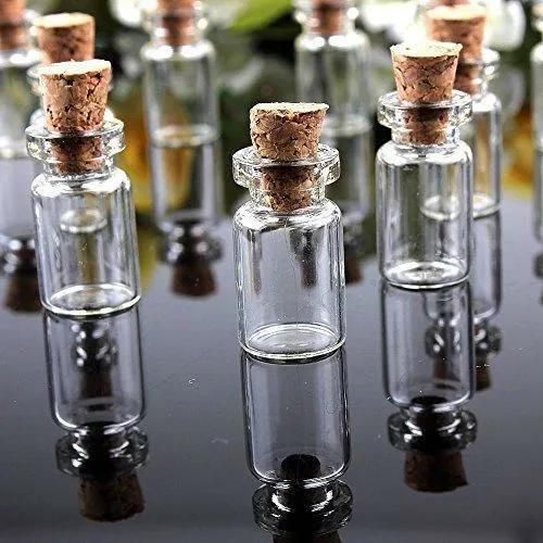 Mini Small Cork Stopper Glass Bottles Spell Jar Clear Empty Vial Pendants Bottle