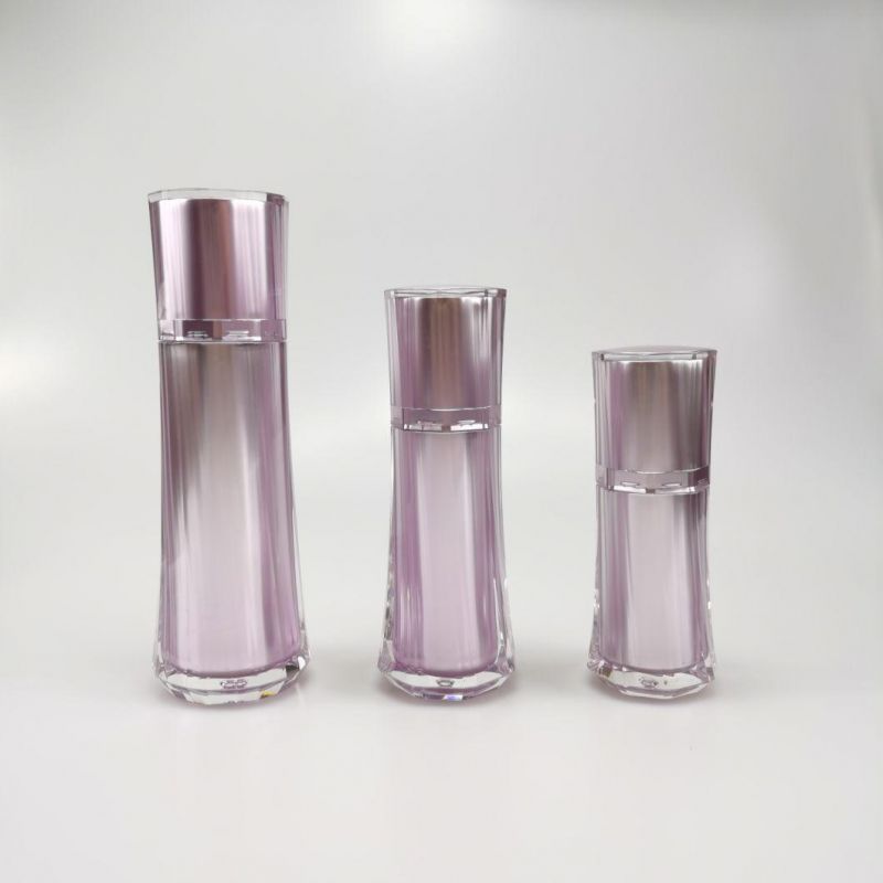 30ml 50ml 100ml Round Purple Acrylic Emulsion Bottle Plastic Foundation Bottle for Essence