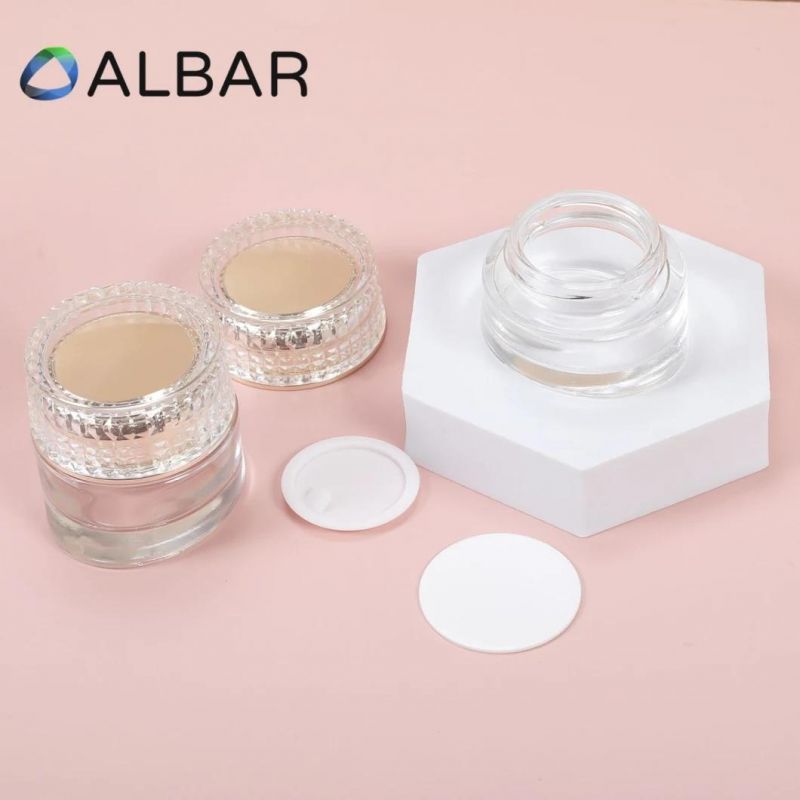 Flat Shoulder Light Gold Rose Gold Set Cosmetics Bottles in Clear or Frosted with Press Pump