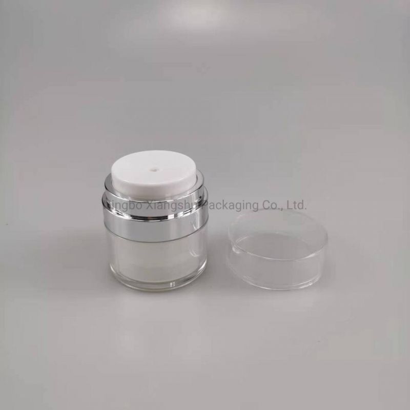 Luxury 20g 30g 50g Press Airless Cosmetic Facial Care Cream Jar Plastic Packaging Container