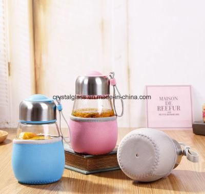 Top Grade Glass Water Bottle with Metal Lid