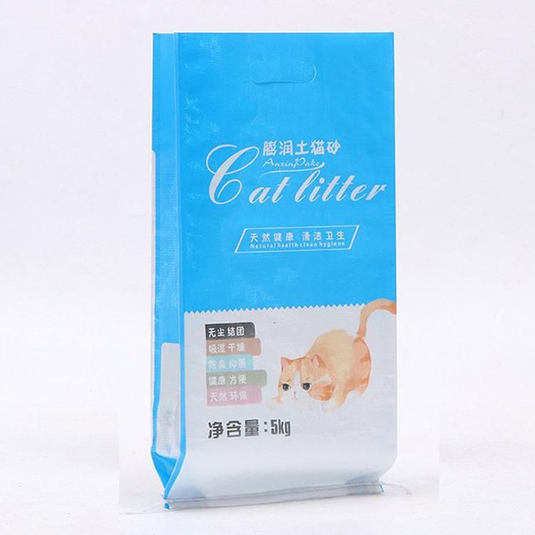 Custom Logo BOPP Laminated PP Woven Hibags Empty Cat Litter Sand Plastic Packaging Bag