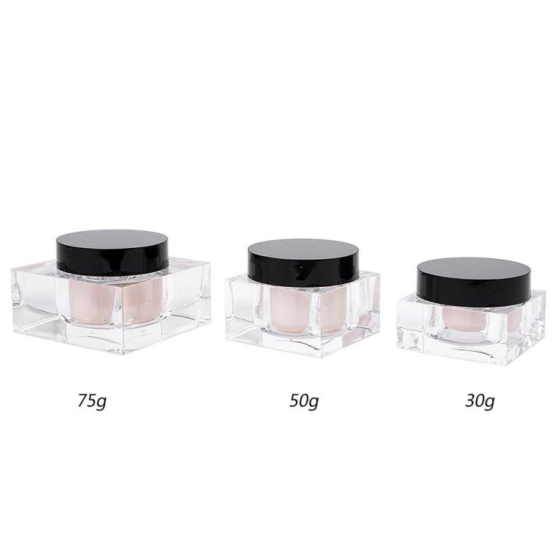 30g 50g 75g Square Airless Cosmetic Jar