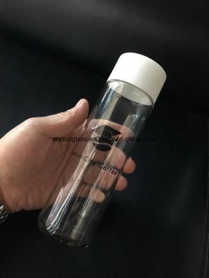 500ml Cylinder Plastic Cap Voss Clear and Frosted Glass Water Bottle with Printing