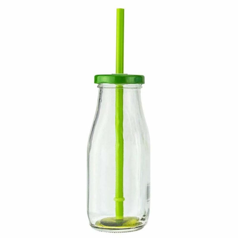 Glass Milk Bottle Bulk 330ml with Screw Lids