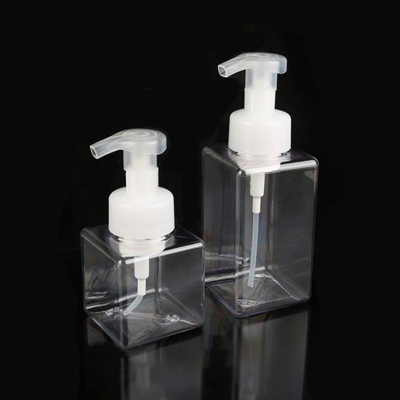 Rectangle 250ml 500ml Skincare Packaging Plastic Pet Bottle Face Cleanser Liquid Soap Foam Bottle