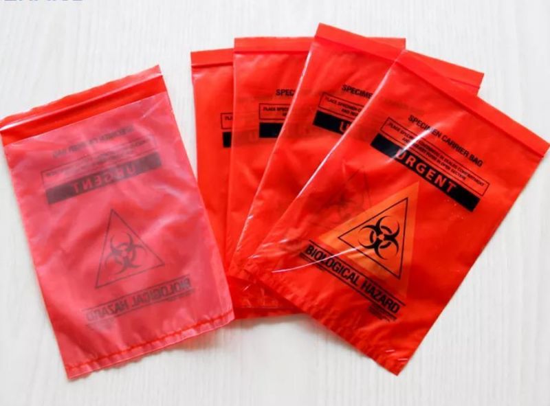 Wholesale Promotion 3 Walls Eco Friendly Lab Use Side Gusset Clear Plastic Specimen Biohazard Bags