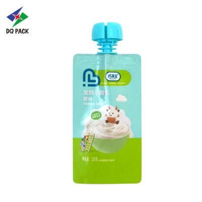 Stand up Plastic Custom Liquid Fruit Juice Drink Aluminium Spout Pouch Bag / Juice Doypack with Spout Cap