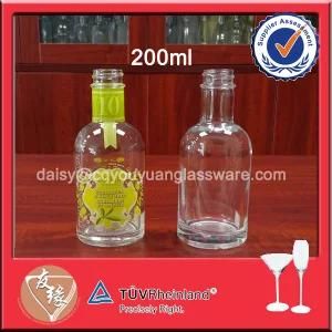 Round Shape Clear 200ml Glass Liquor Bottle Wholesale