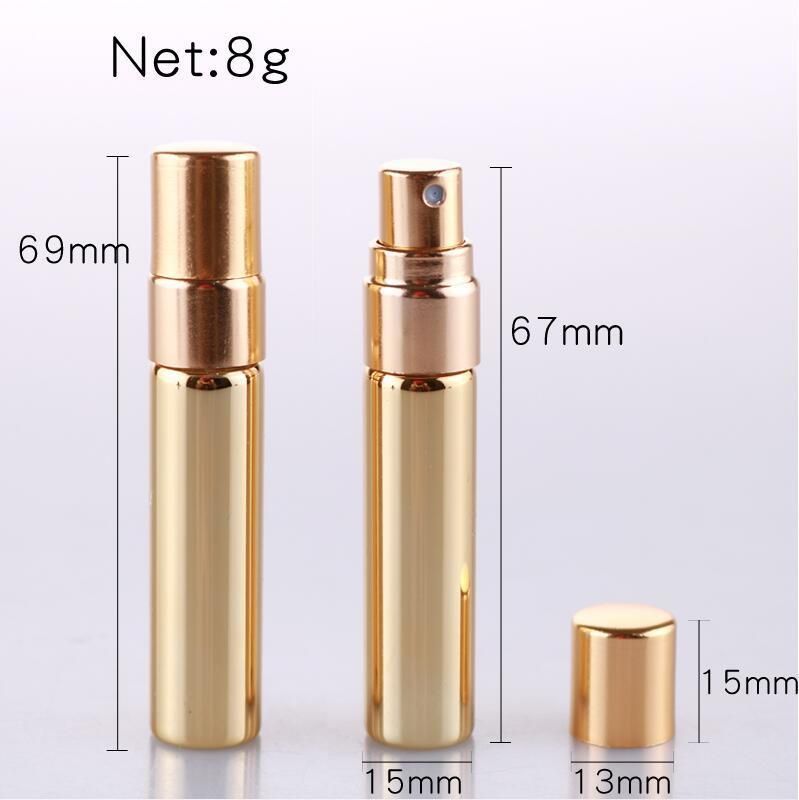 5ml Portable Refillable Glass Perfume Bottle with Aluminum Sprayer Empty Cosmetic Parfume Vial for Traveler