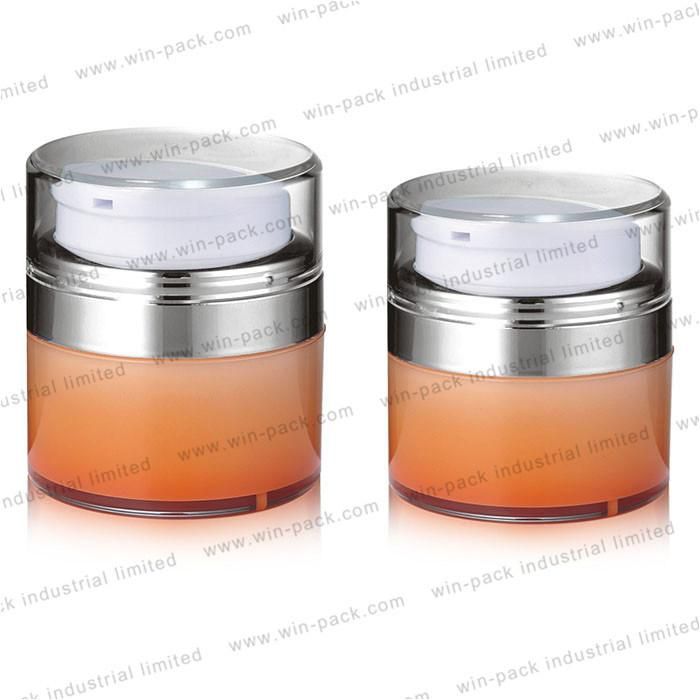 Factory Price Clear Custom Skin Care Cream Airless Acrylic Jar for Cosmetic Packaging 15g 30g