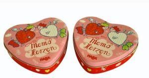 Red Heart Shaped Gland Tin Box for Chocolate Gift