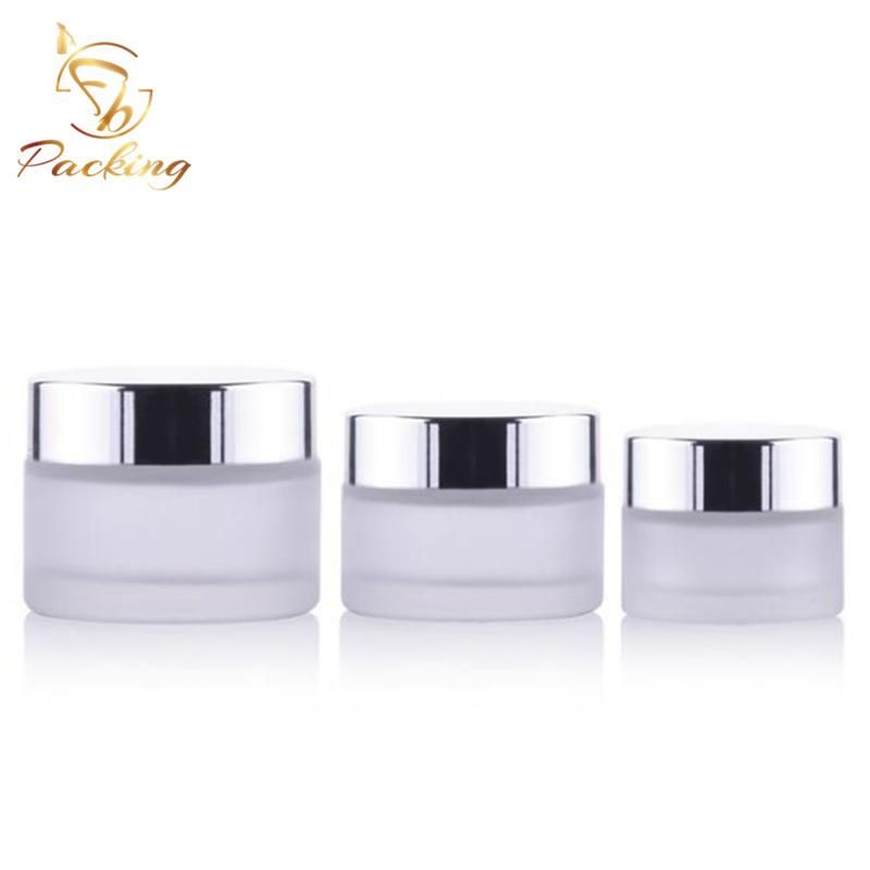 5g 10g 15g 20g 25g 30g 50g 60g 100g Frosted Glass Jar with Various Black Gold Silver Caps for Cosmetic Cream Face Cream Eye Cream etc