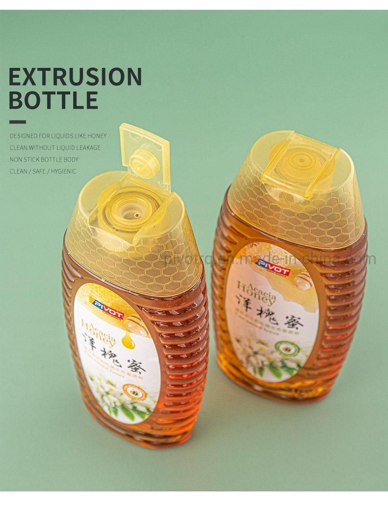 436g Honey Squeeze Bottle with Silicone Valve Cap for Honey Syrup