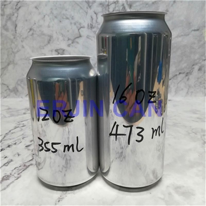 Aluminium Disposable Beverage/Beer Cans Silver Skin with Lids