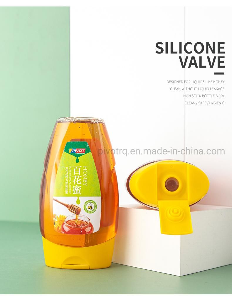 465g Honey Squeeze Bottle with Headstand Silicone Valve Cap