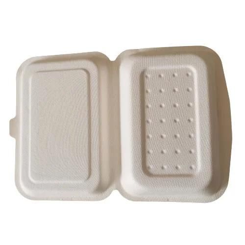 Custom Logo Greaseproof Foldable Sugarcane Bagasse Pulp Packaging Box Wholesale