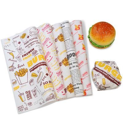 Customized Printed Logo and Size Food Grade Burger Paper Greaseproof Deli Meat Wrapping PE Coated Paper, Sandwich Wrap Paper