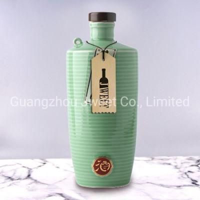 Paint Color 750ml Vodka Whisky Bottle Custom Liquor Ceramic Bottle