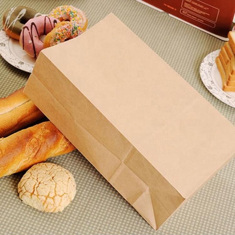 Wholesale Take Away Food Packaging Bakery Kraft Paper Bag