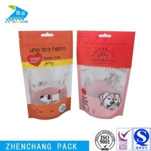 Pet Food Snack Plastic Package Stand up Pouch Transparent Front Window PE PP