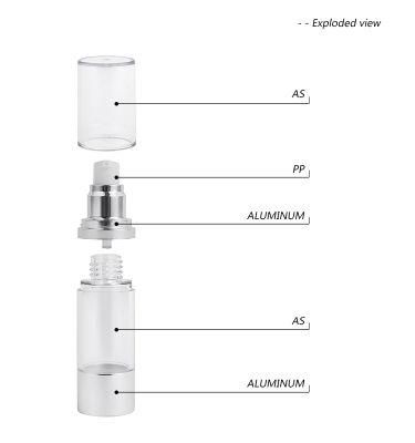 15ml 30ml 50ml Plastic Airless Pump Bottle